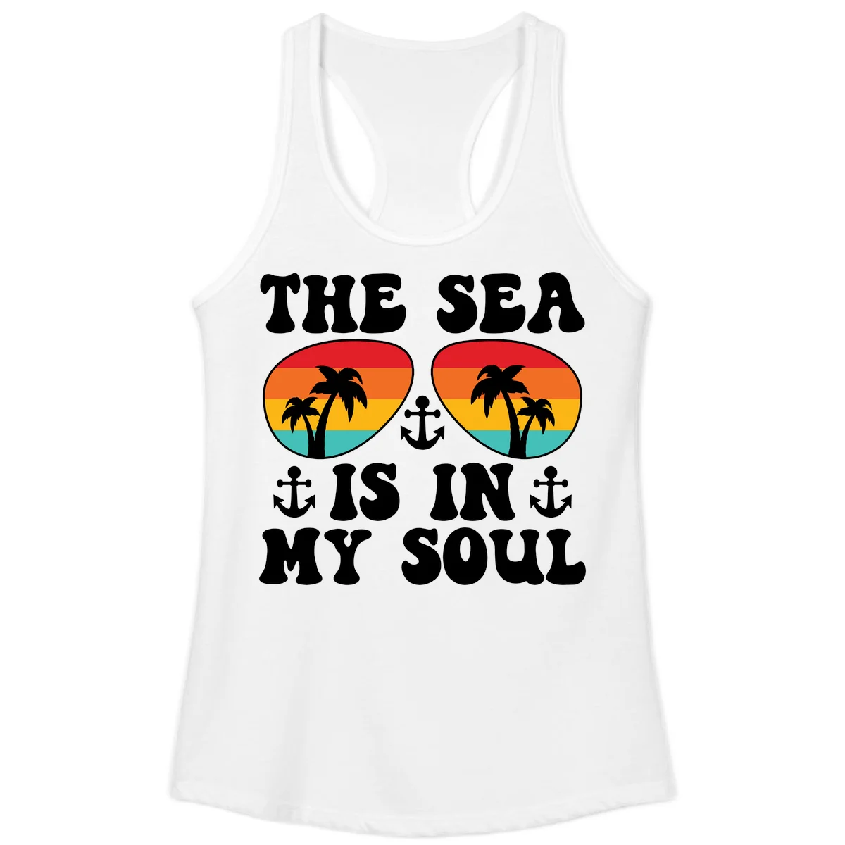 The Sea Is In My Soul Ladies Tank in White