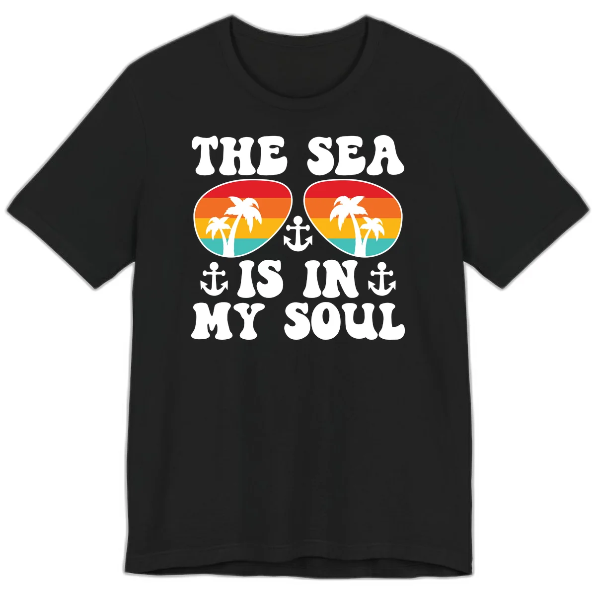 The Sea Is In My Soul Premium T-Shirt in Black