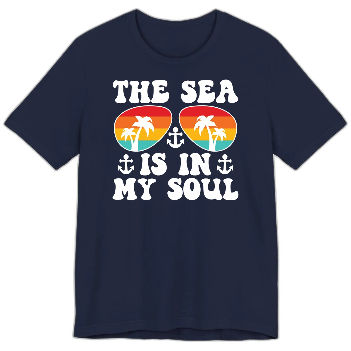The Sea Is In My Soul Premium T-Shirt in Navy