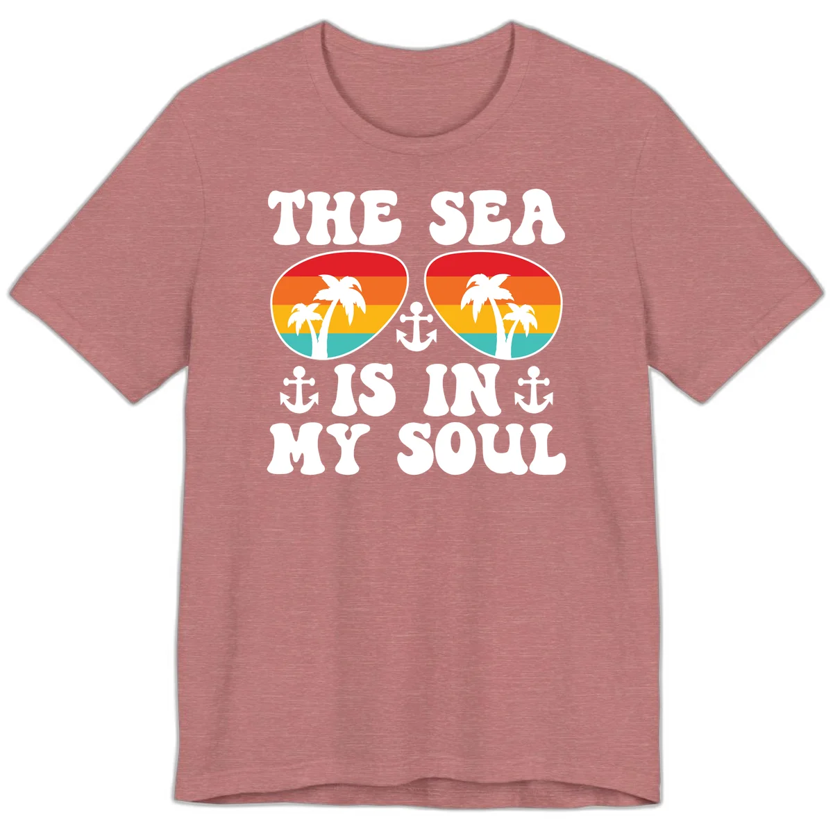The Sea Is In My Soul Premium T-Shirt in Heather Mauve