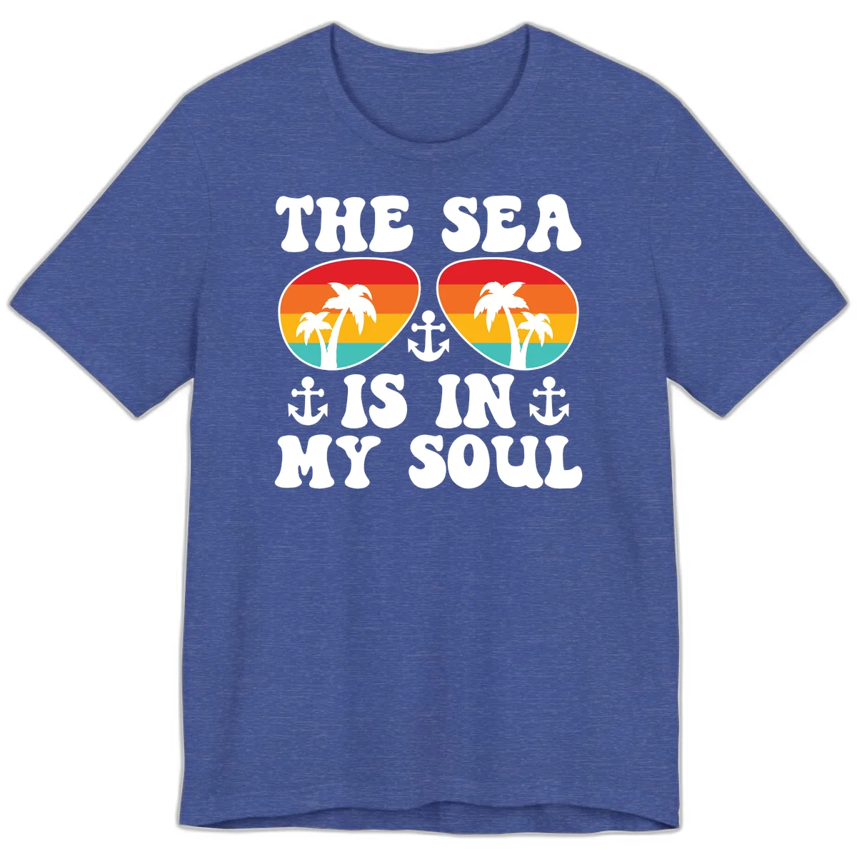The Sea Is In My Soul Premium T-Shirt in Heather True Royal