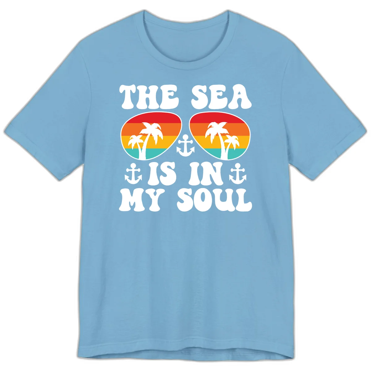 The Sea Is In My Soul Premium T-Shirt in Ocean Blue