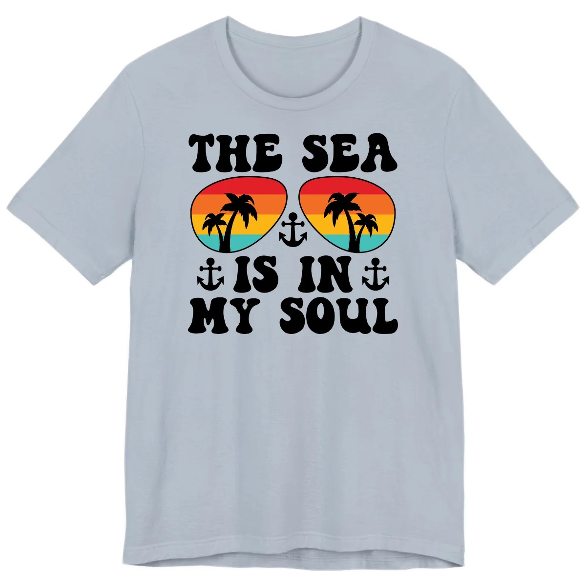The Sea Is In My Soul Premium T-Shirt in Light Blue