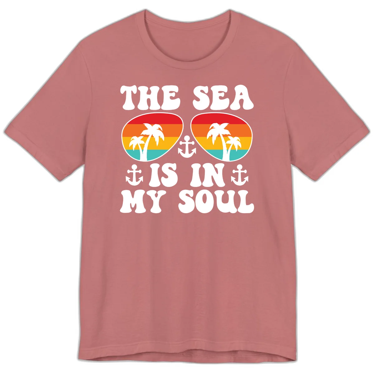 The Sea Is In My Soul Premium T-Shirt in Mauve