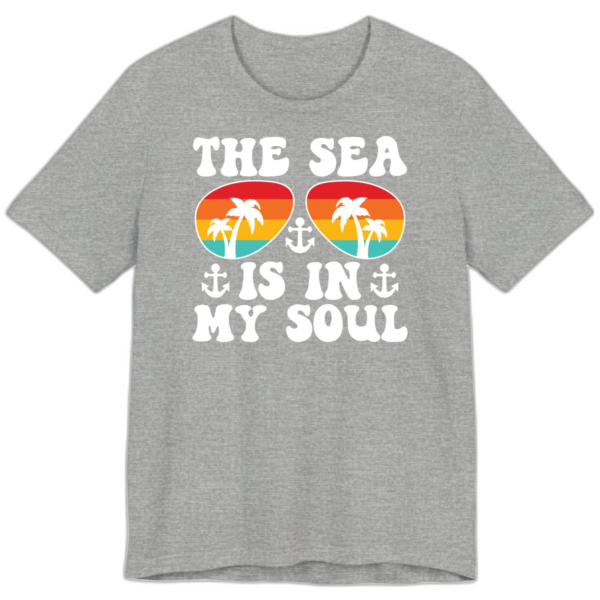 The Sea Is In My Soul Premium T-Shirt in Athletic Heather