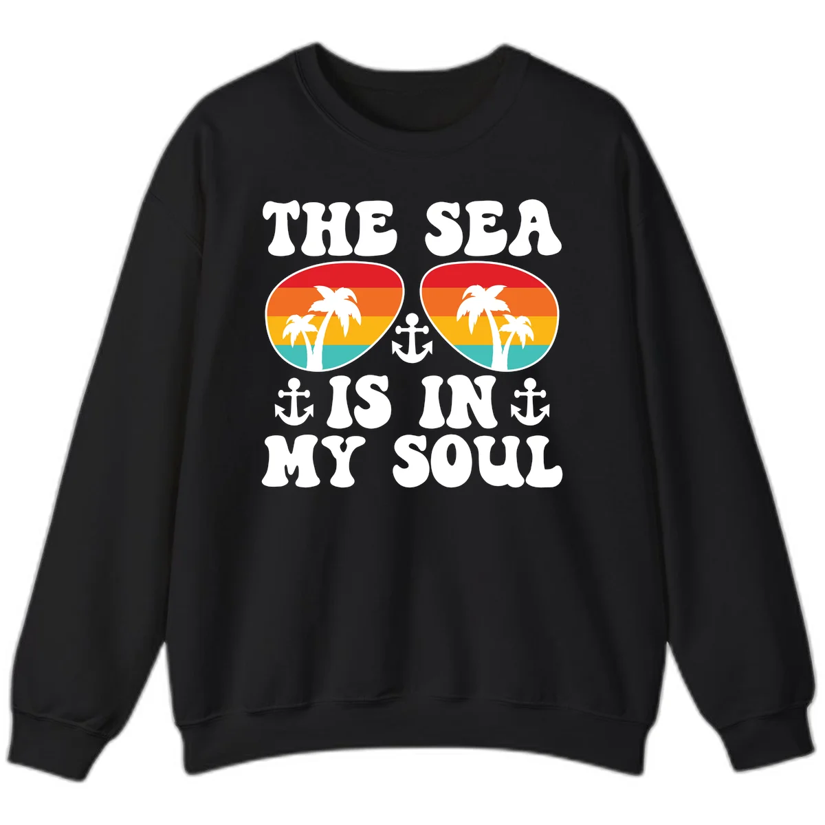 The Sea Is In My Soul Sweatshirt in Black