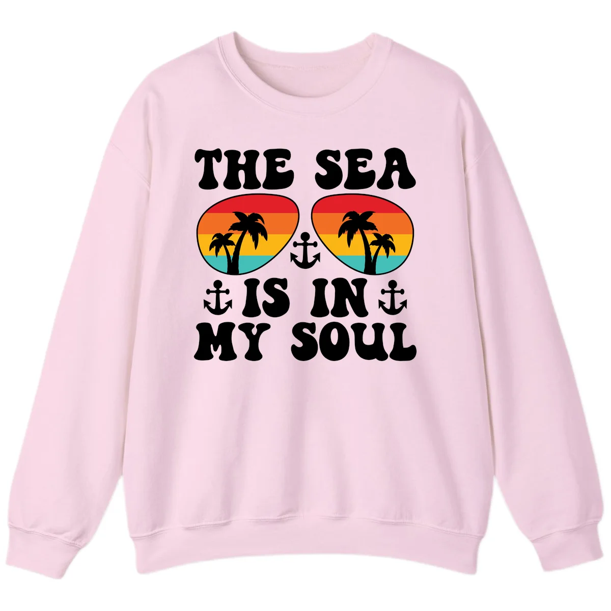 The Sea Is In My Soul Sweatshirt in Light Pink