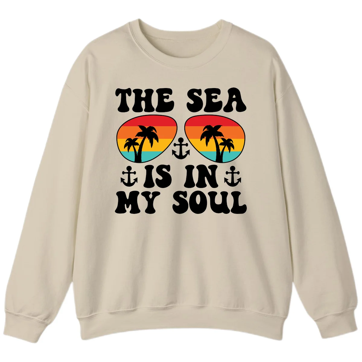 The Sea Is In My Soul Sweatshirt in Sand