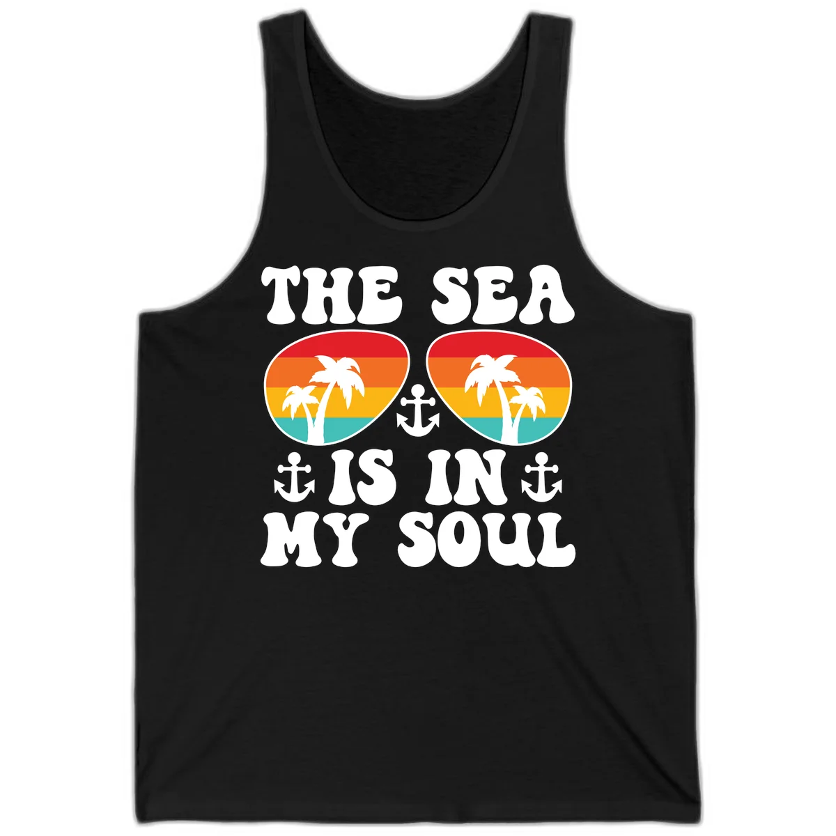 The Sea Is In My Soul Tank in Black