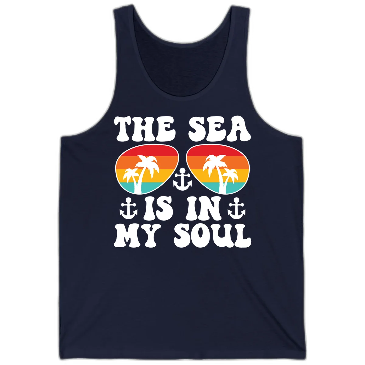 The Sea Is In My Soul Tank in Navy