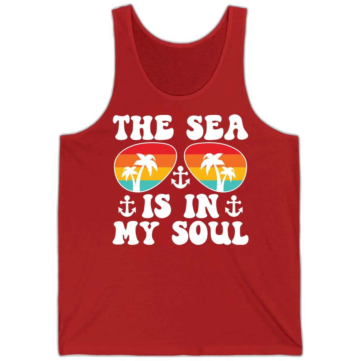 The Sea Is In My Soul Tank in Red