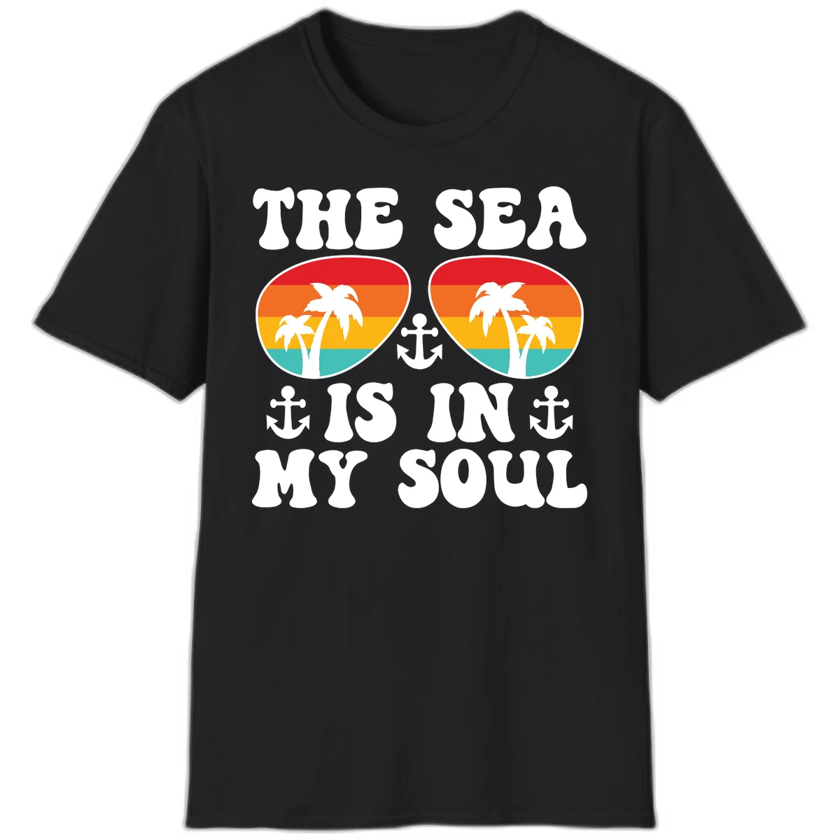 The Sea Is In My Soul T-Shirt in Black