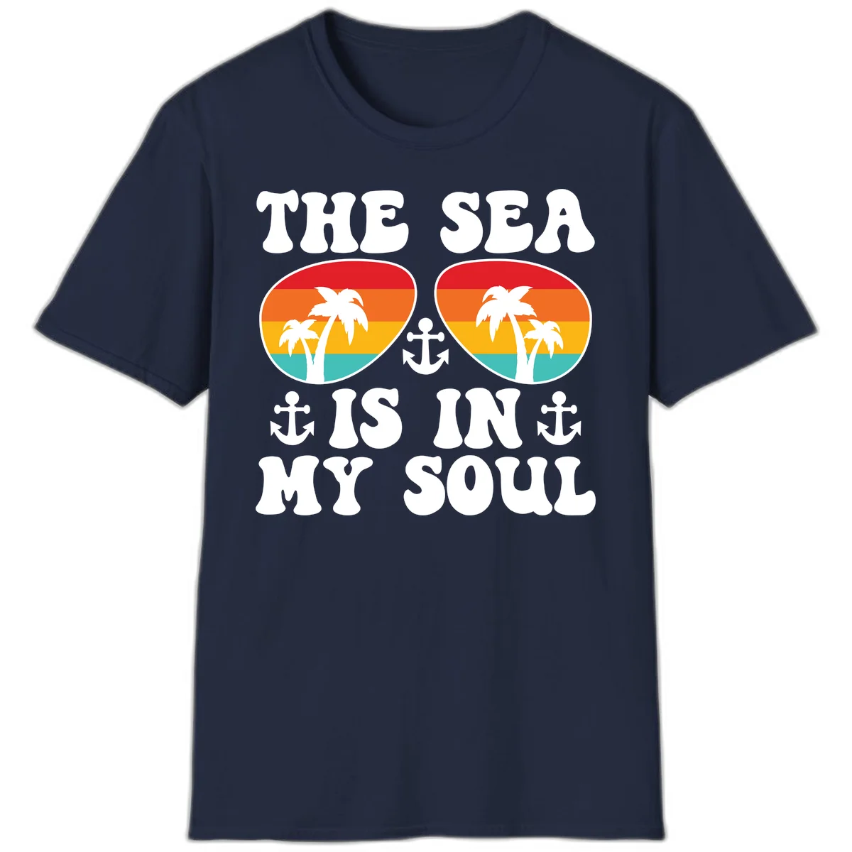The Sea Is In My Soul T-Shirt in Navy