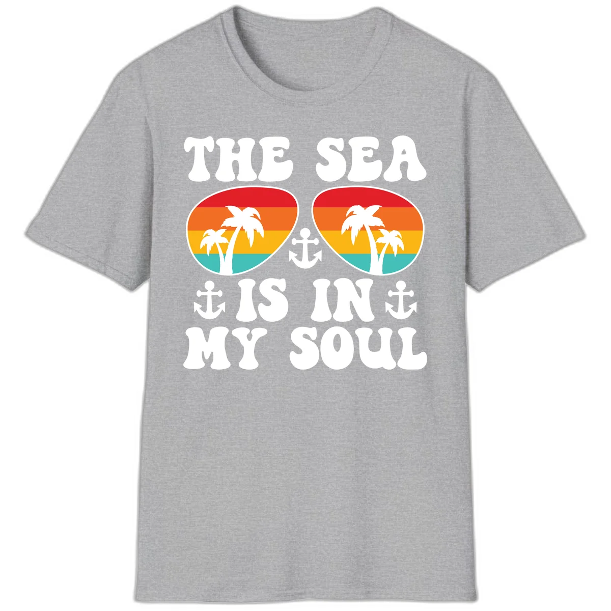 The Sea Is In My Soul T-Shirt in Sport Grey
