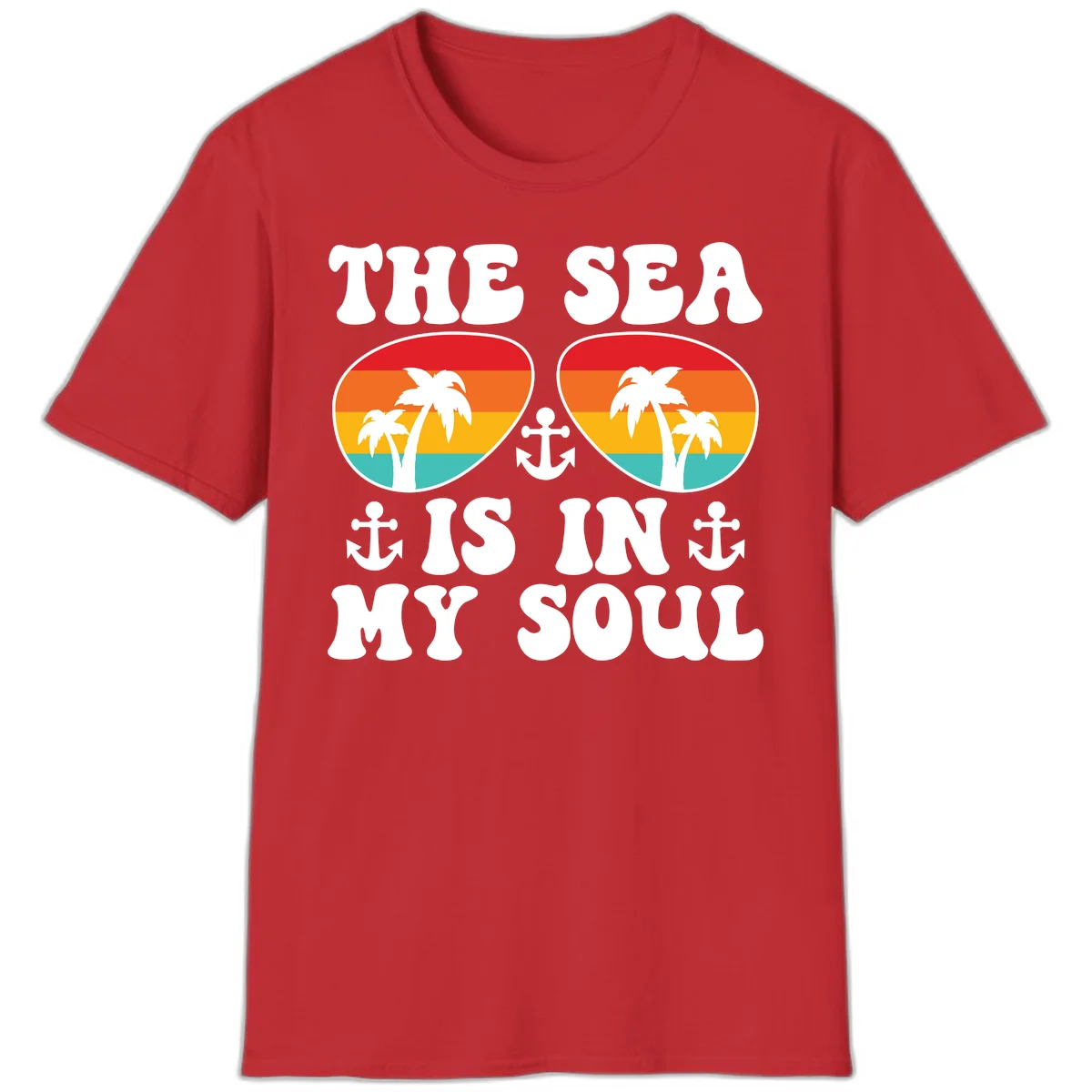 The Sea Is In My Soul T-Shirt in Red