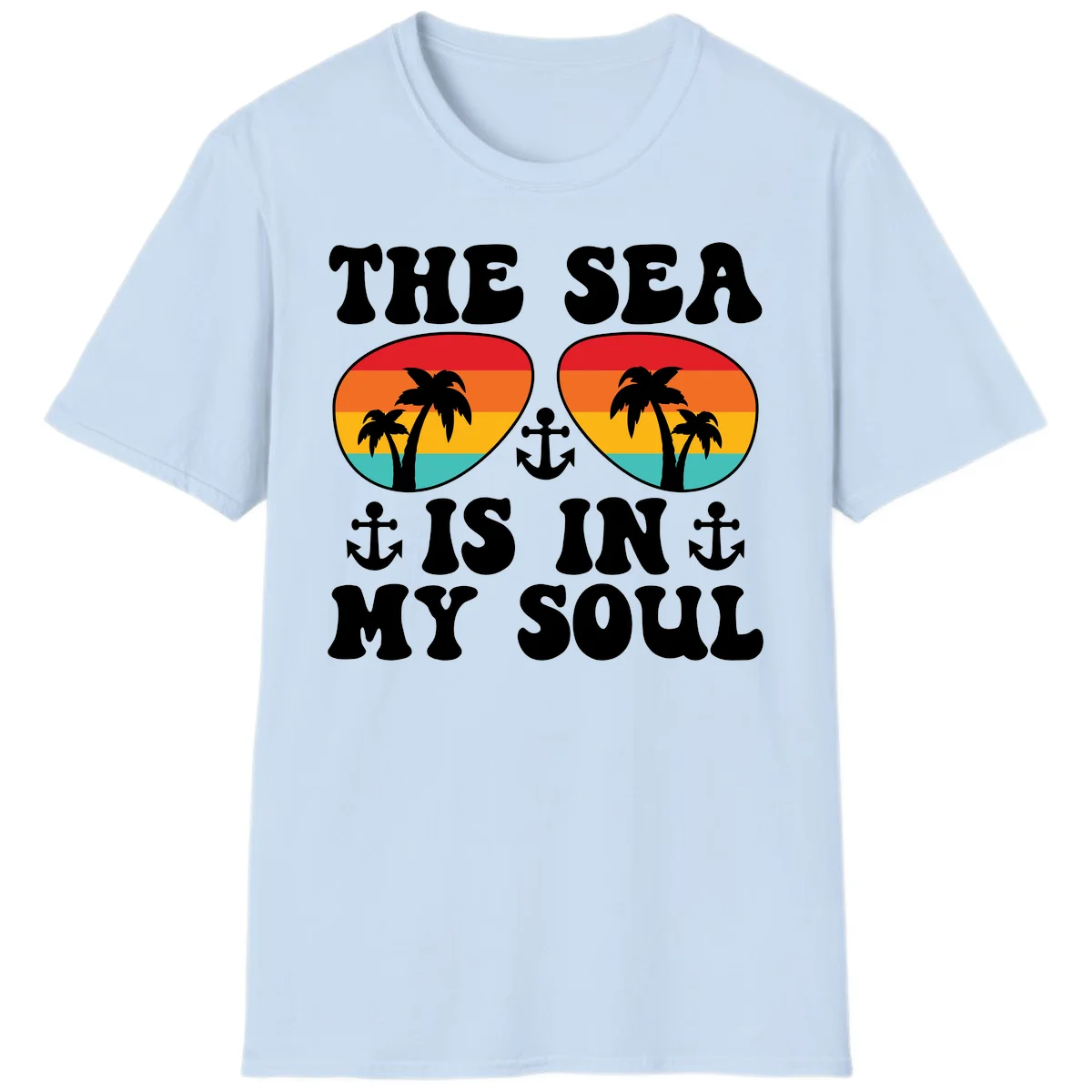 The Sea Is In My Soul T-Shirt in Light Blue