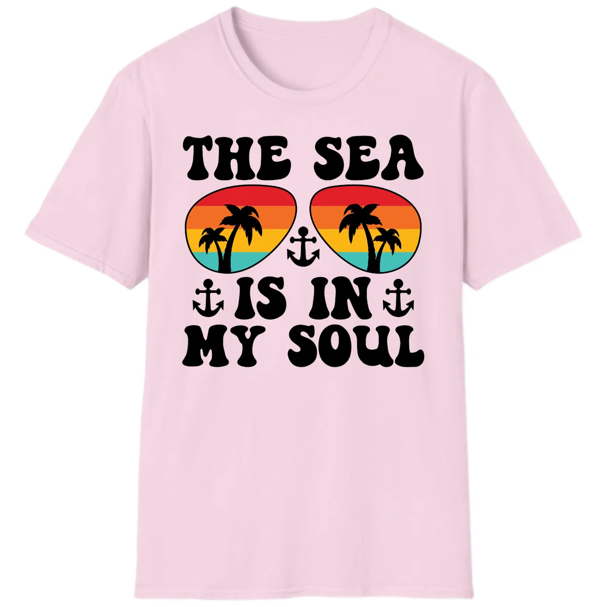 The Sea Is In My Soul T-Shirt in Light Pink
