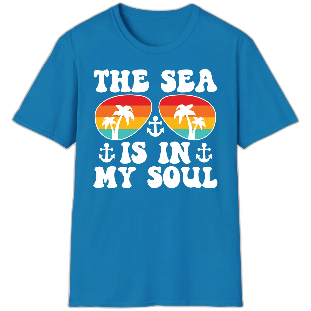 The Sea Is In My Soul T-Shirt in Sapphire