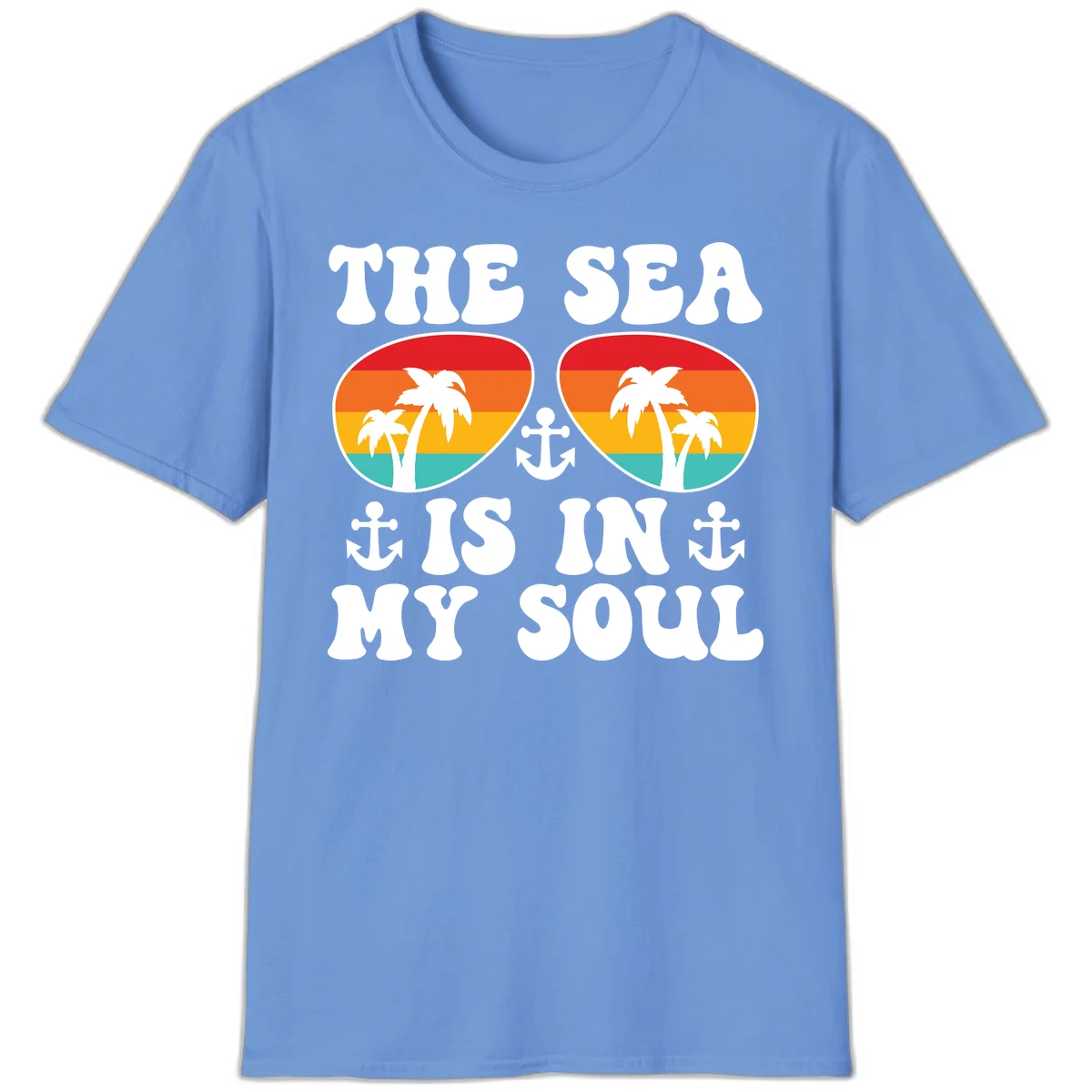 The Sea Is In My Soul T-Shirt in Carolina Blue