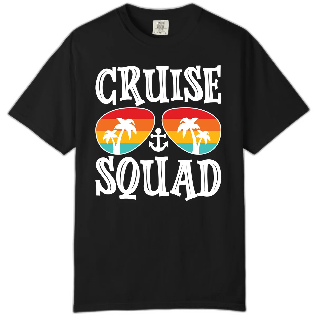 Cruise Squad Sunglasses Comfort Color T-Shirt in Black