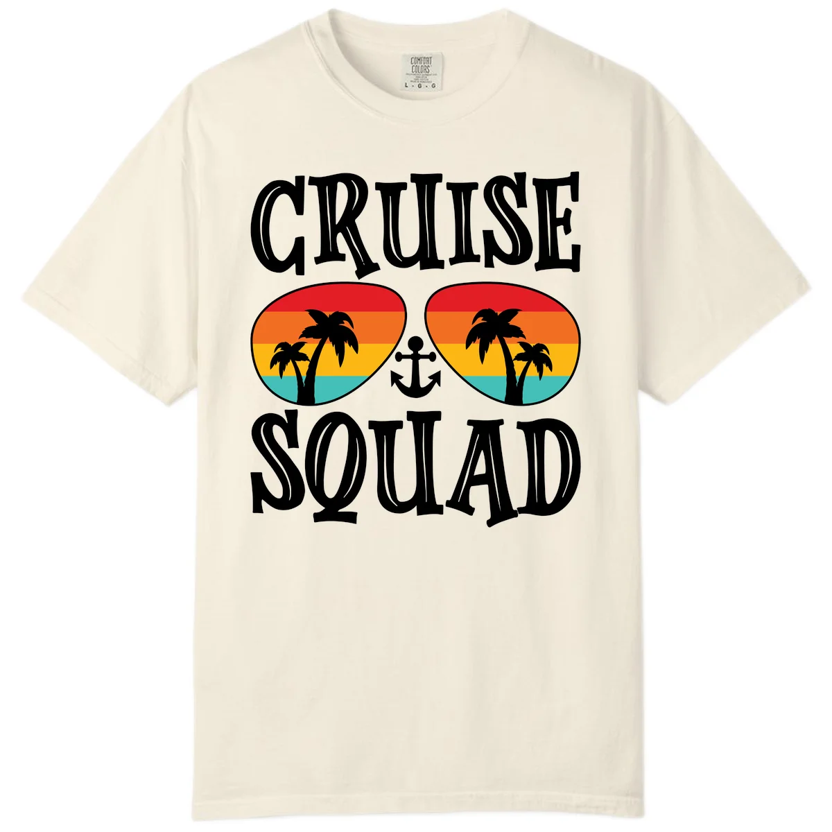 Cruise Squad Sunglasses Comfort Color T-Shirt in Ivory