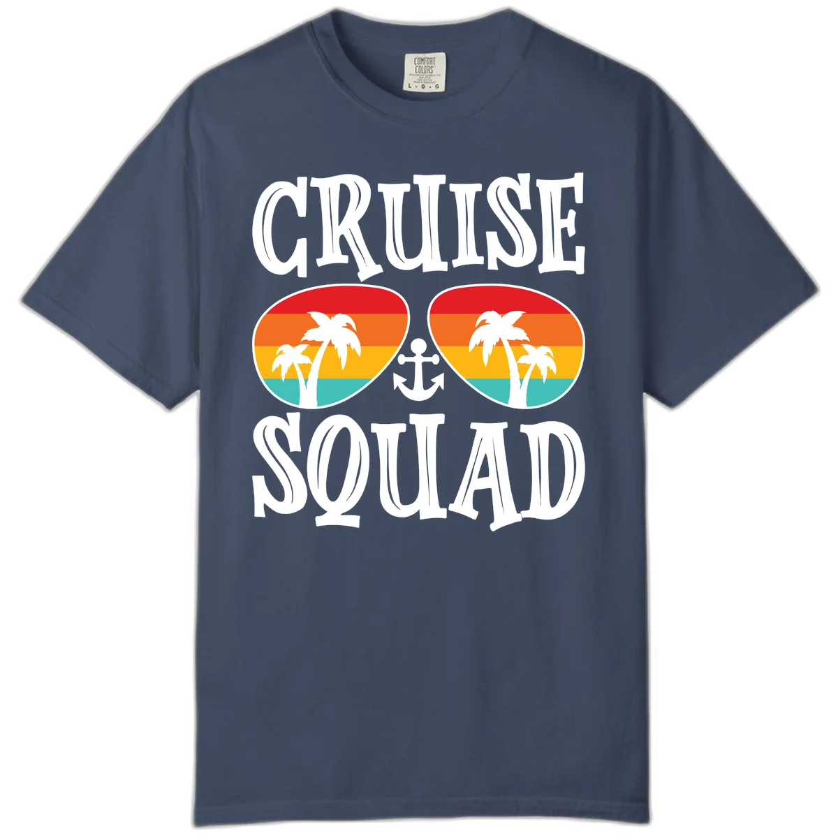Cruise Squad Sunglasses Comfort Color T-Shirt in Midnight