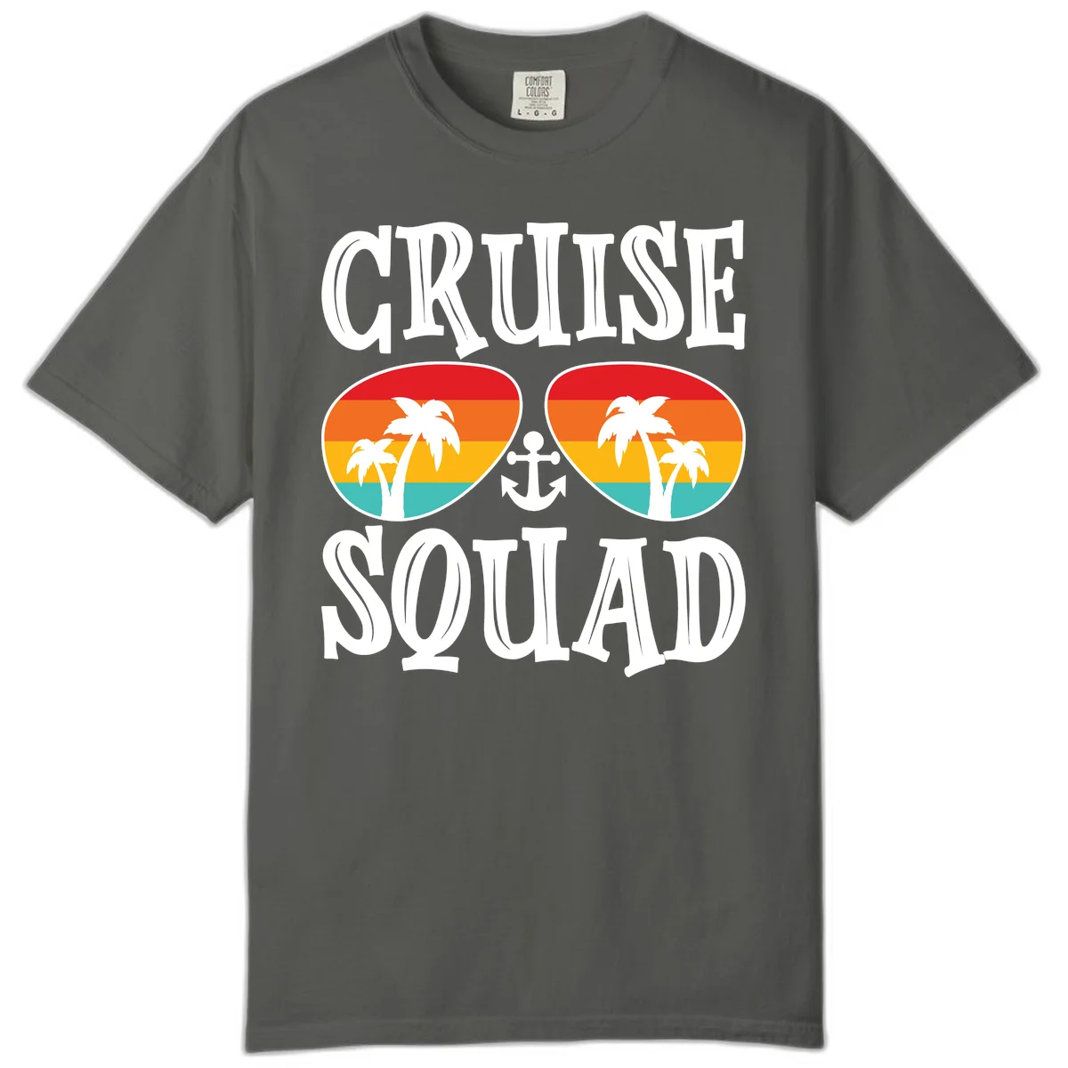 Cruise Squad Sunglasses Comfort Color T-Shirt in Pepper