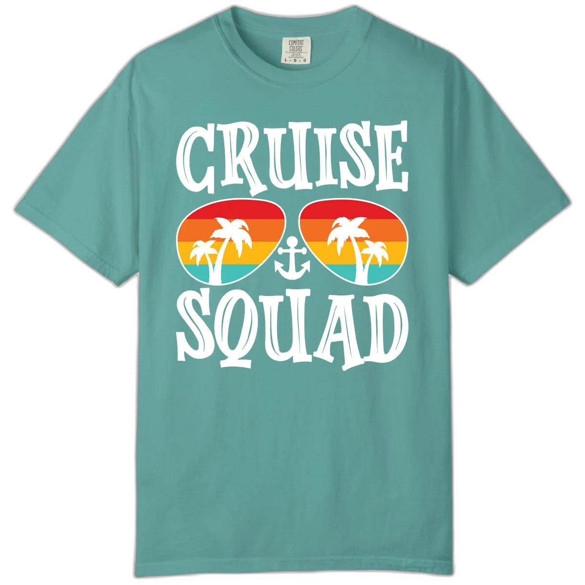 Cruise Squad Sunglasses Comfort Color T-Shirt in Seafoam