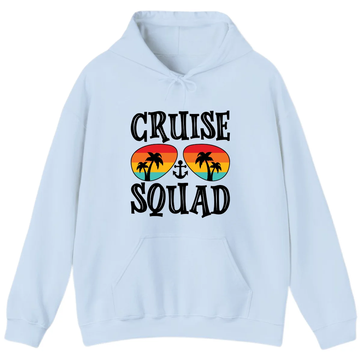 Cruise Squad Sunglasses Hoodie in Light Blue
