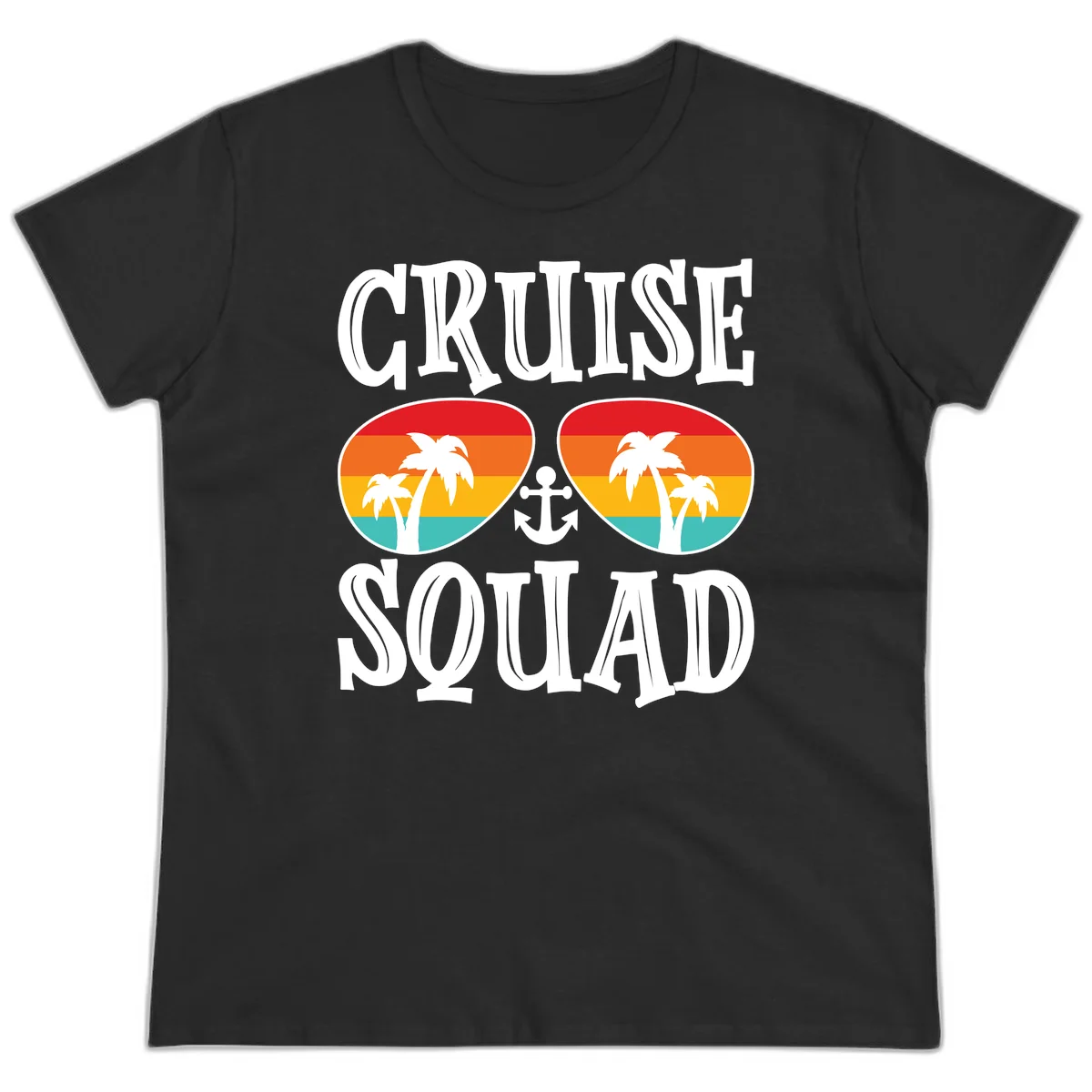 Cruise Squad Sunglasses Ladies Tee in Black