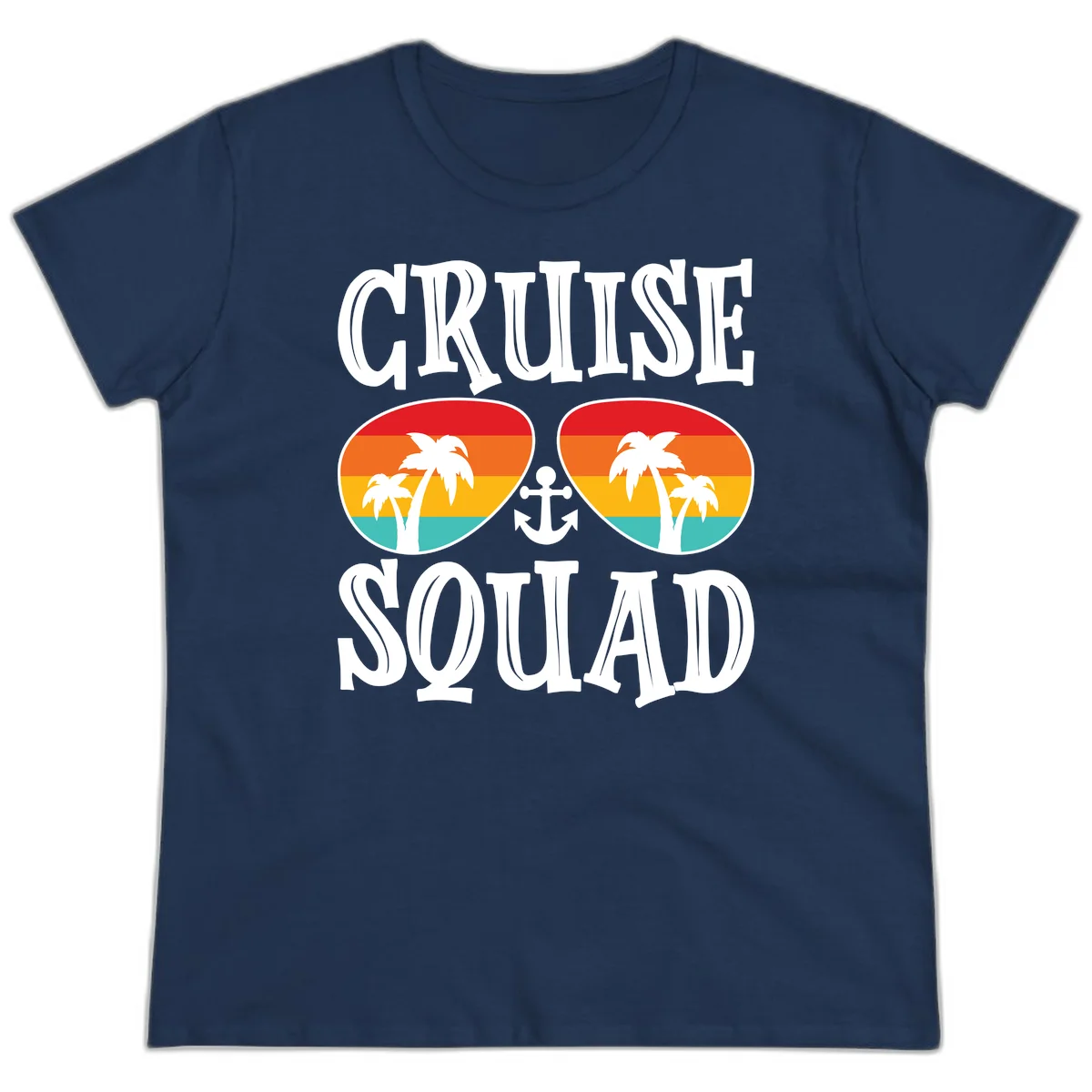 Cruise Squad Sunglasses Ladies Tee in Navy