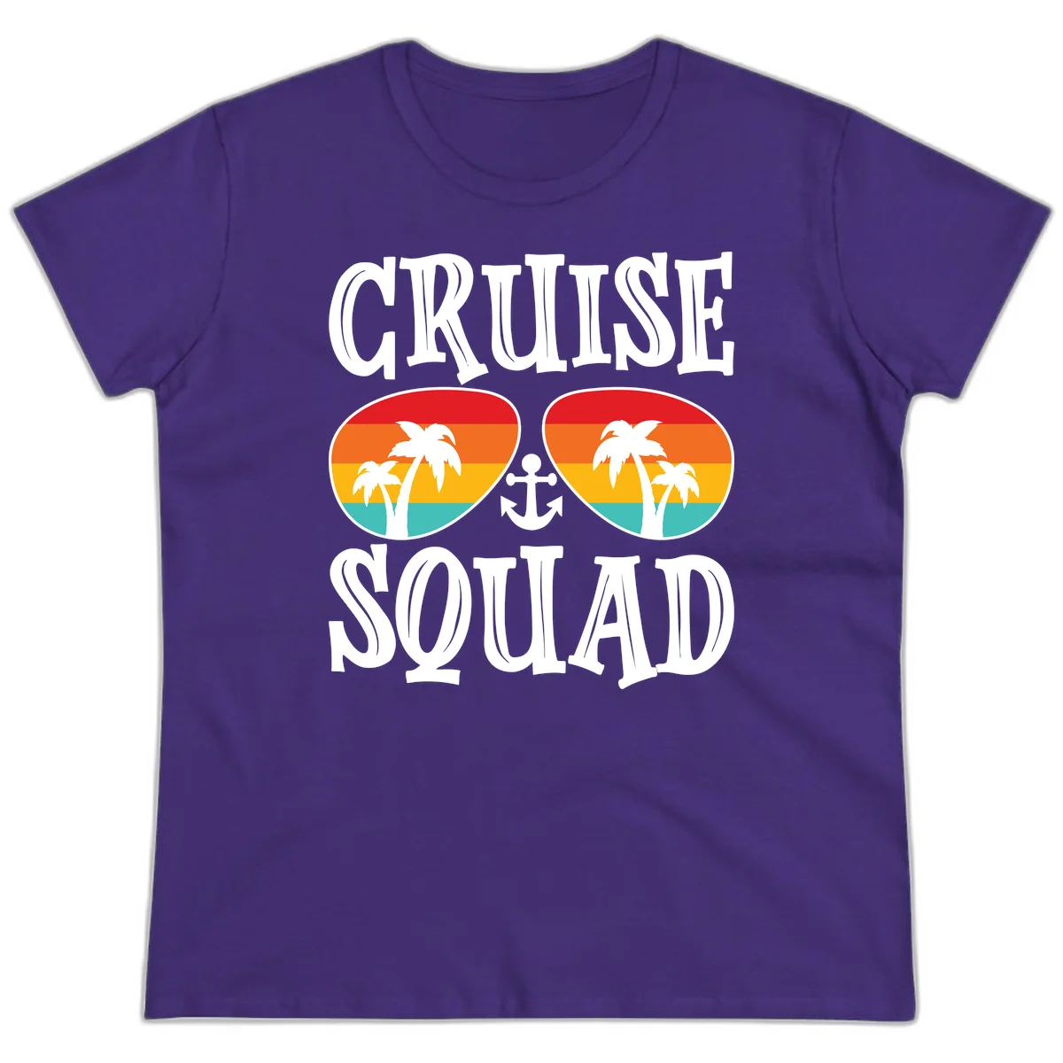 Cruise Squad Sunglasses Ladies Tee in Purple