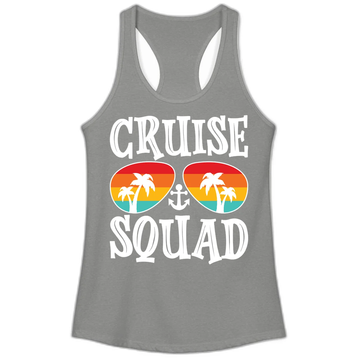 Cruise Squad Sunglasses Ladies Tank in Heather Grey