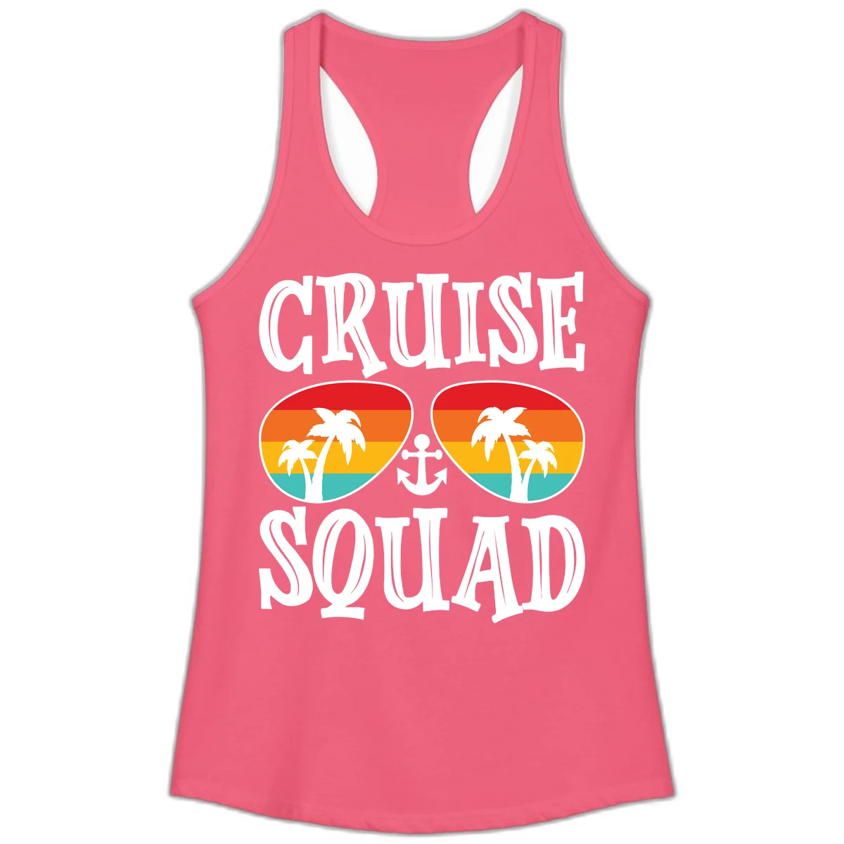Cruise Squad Sunglasses Ladies Tank in Hot Pink