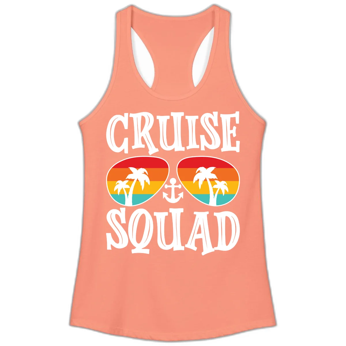 Cruise Squad Sunglasses Ladies Tank in Solid Light Orange