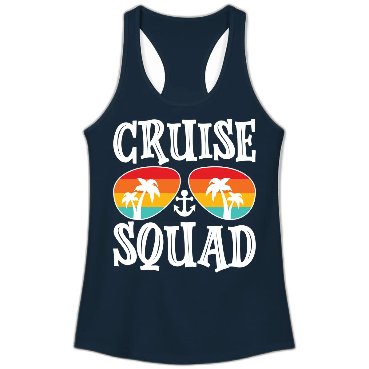 Cruise Squad Sunglasses Ladies Tank in Solid Midnight Navy