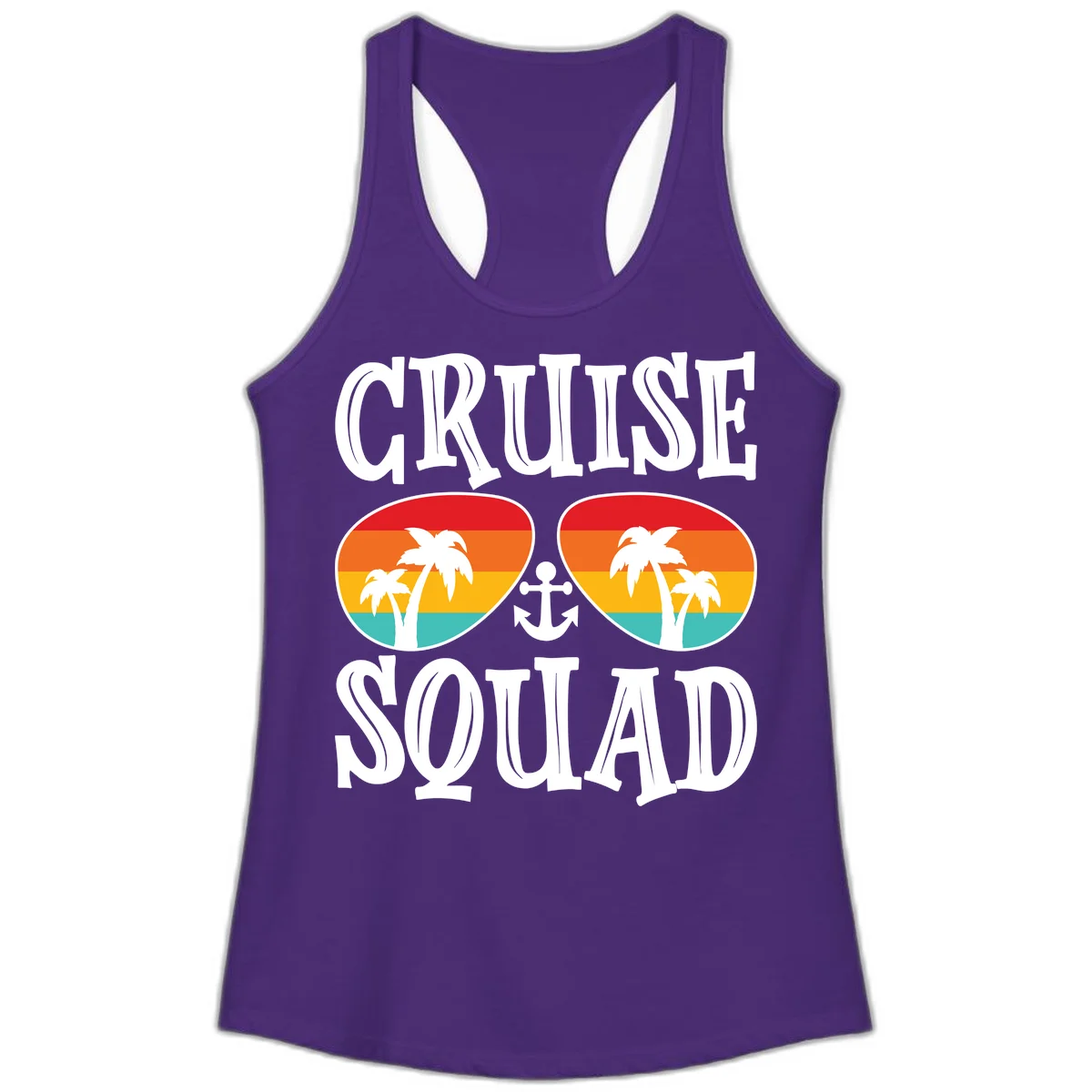 Cruise Squad Sunglasses Ladies Tank in Solid Purple Rush