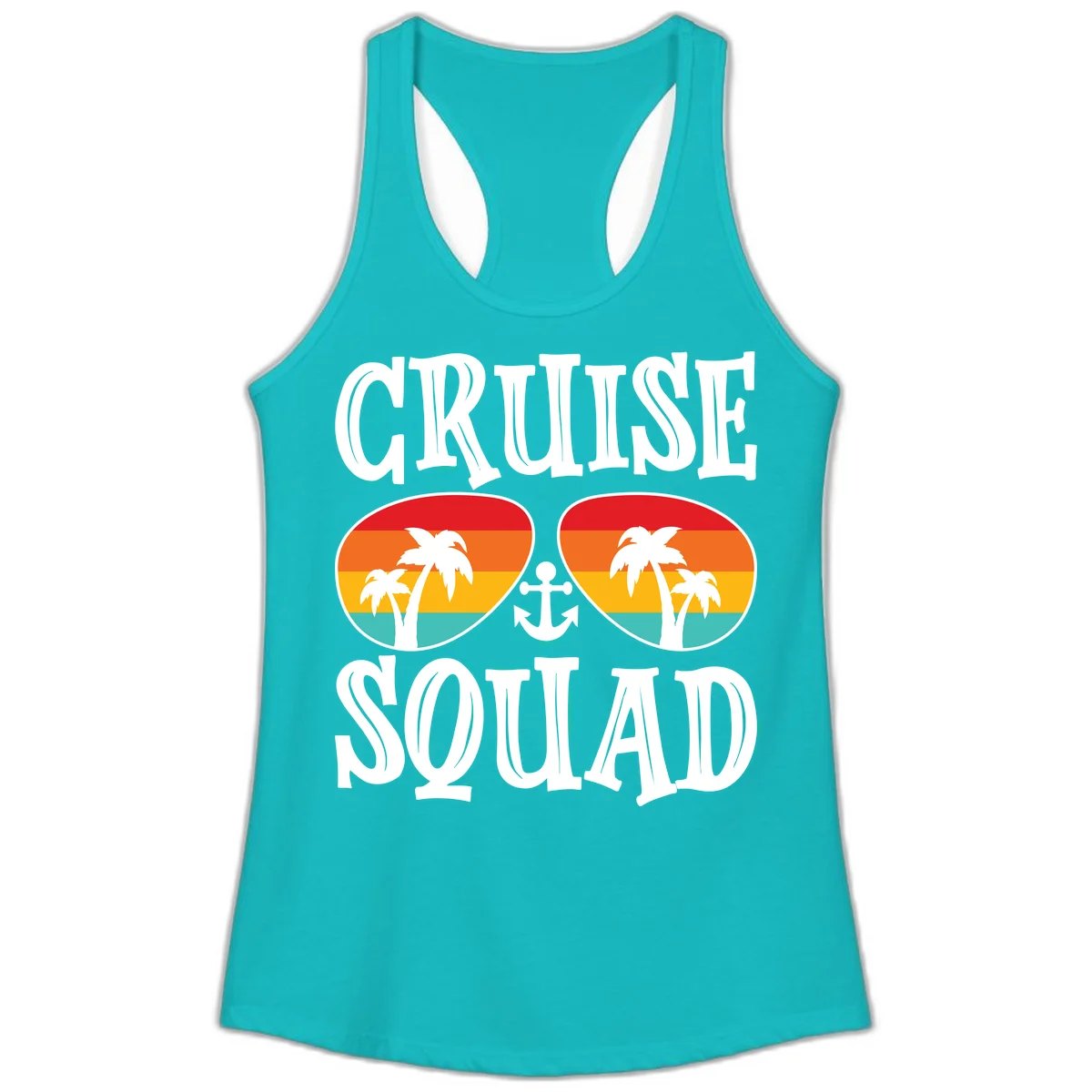 Cruise Squad Sunglasses Ladies Tank in Tahiti Blue