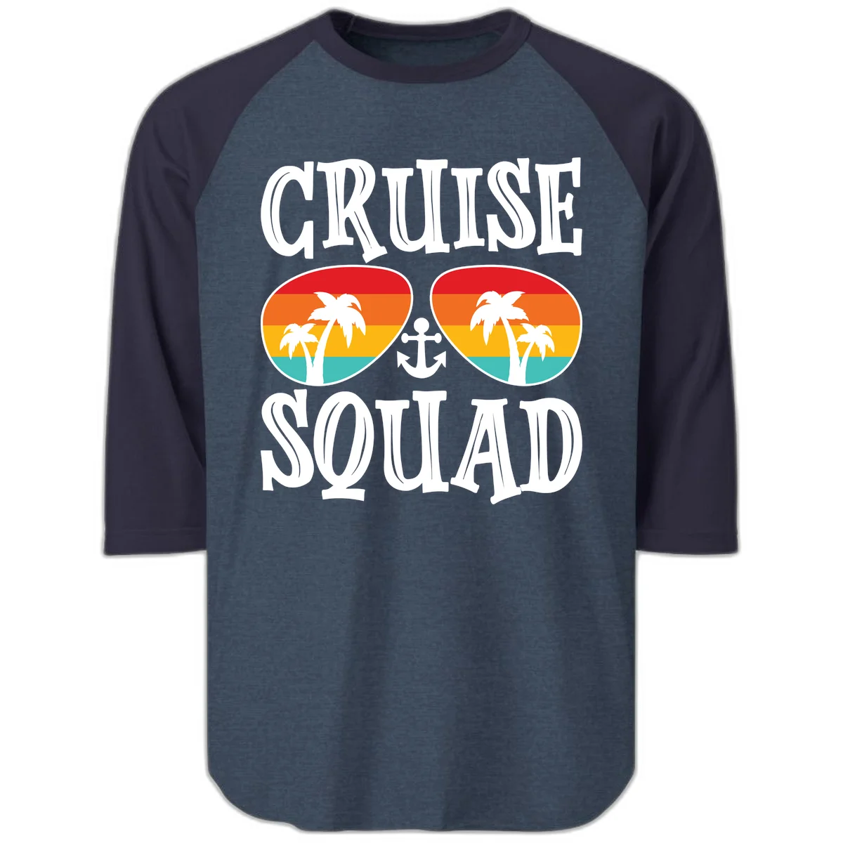 Cruise Squad Sunglasses Raglan 3/4 in Heather Denim Navy