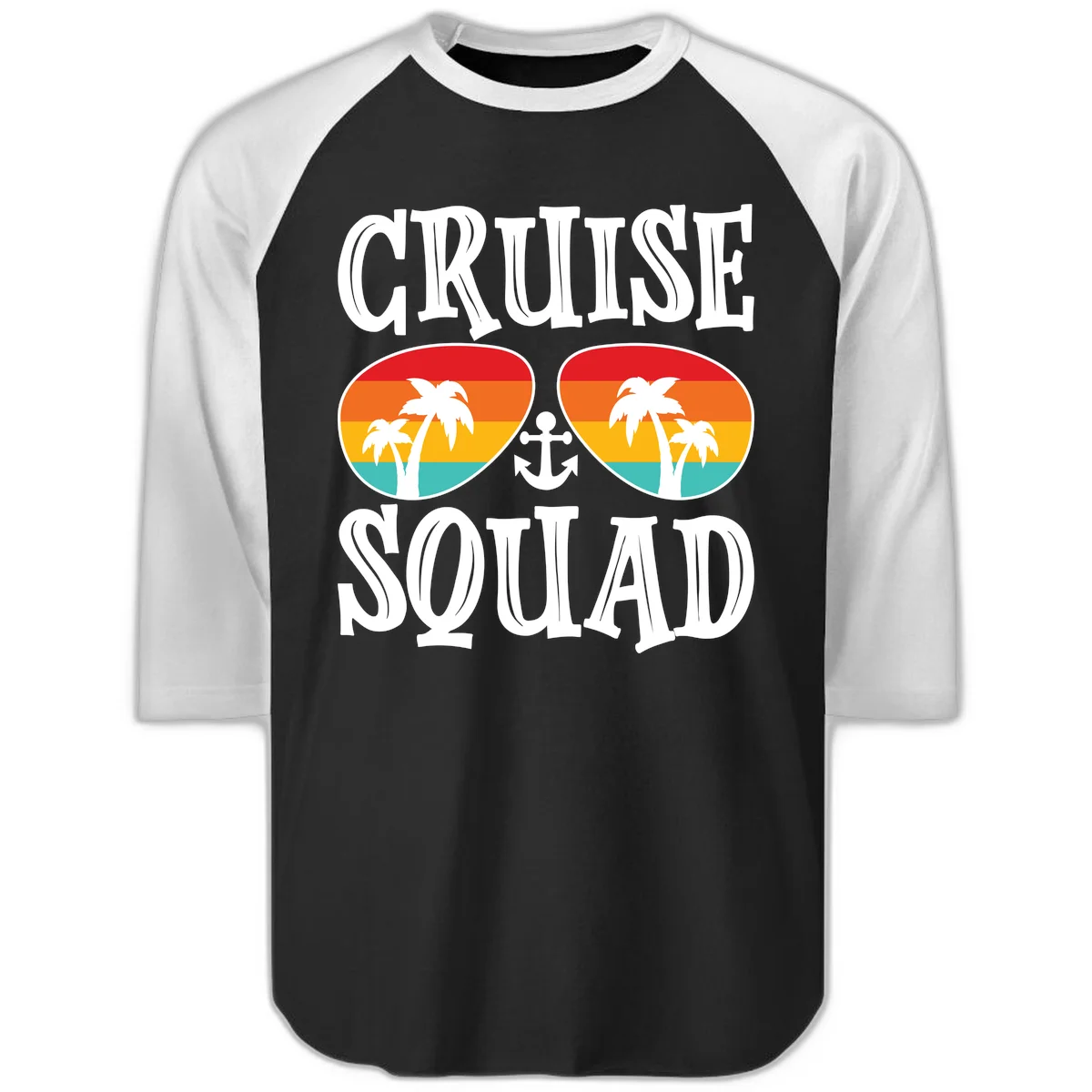 Cruise Squad Sunglasses Raglan 3/4 in Black White