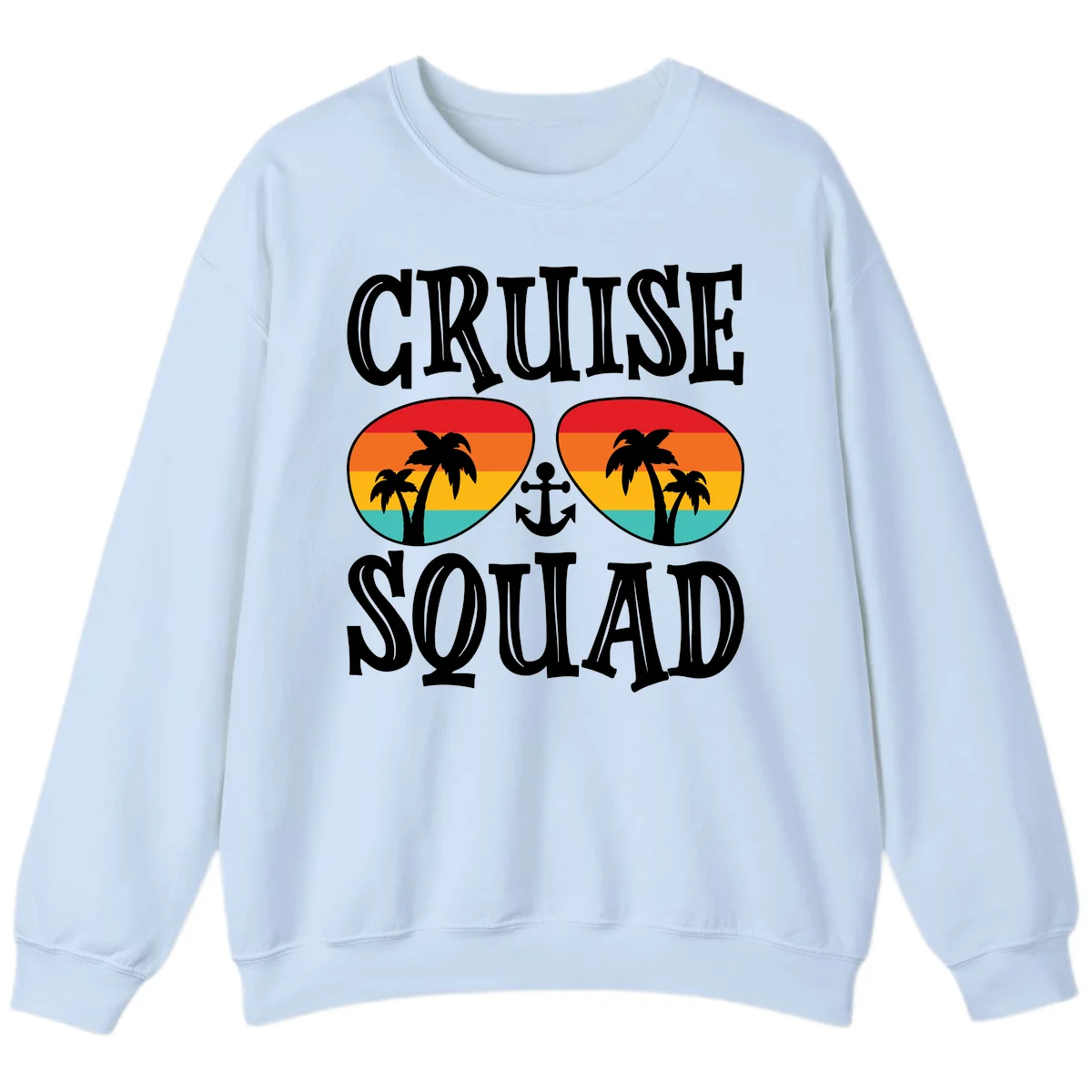 Cruise Squad Sunglasses Sweatshirt in Light Blue
