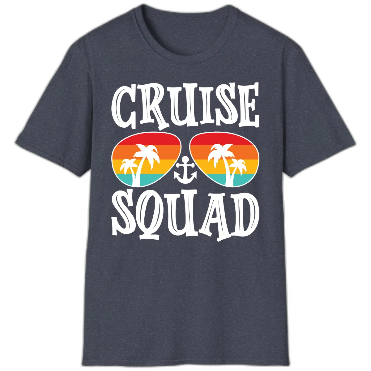 Cruise Squad Sunglasses T-Shirt in Heather Navy