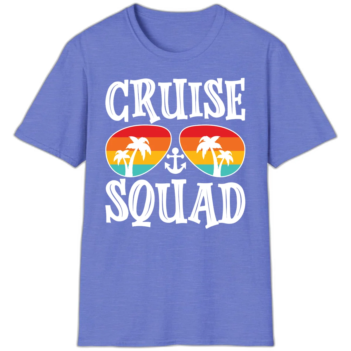 Cruise Squad Sunglasses T-Shirt in Heather Royal