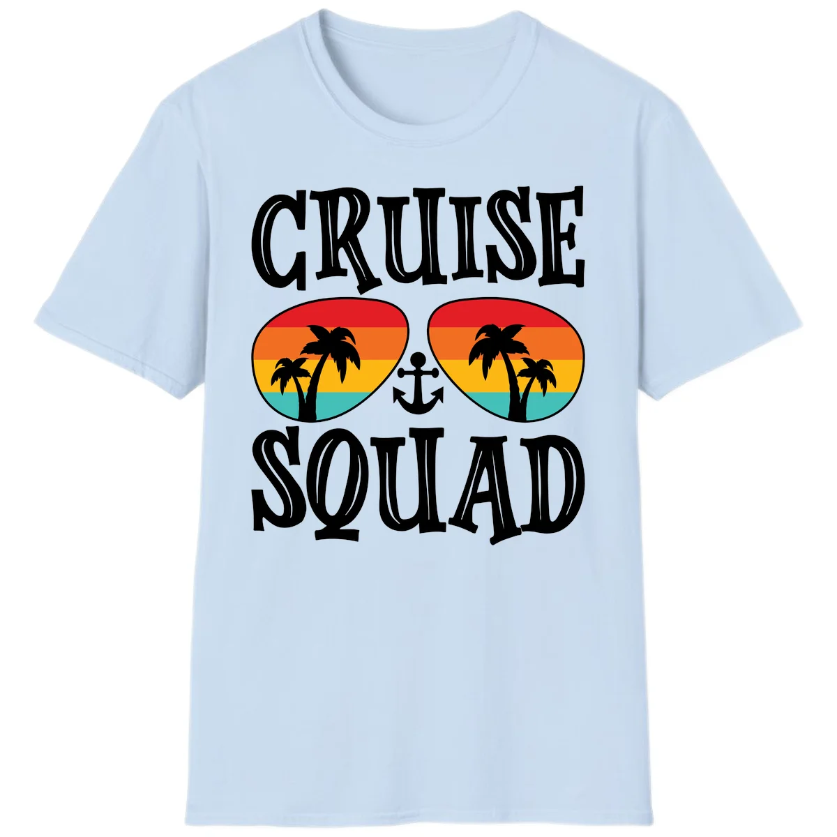 Cruise Squad Sunglasses T-Shirt in Light Blue