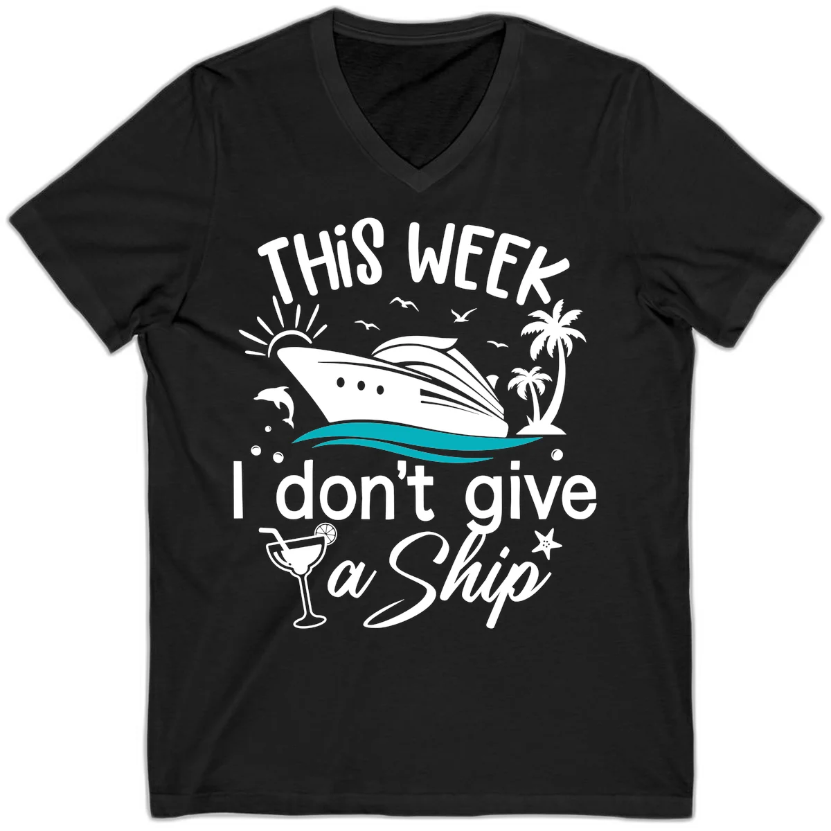 This Week I Don't Give A Ship V-Neck in Black