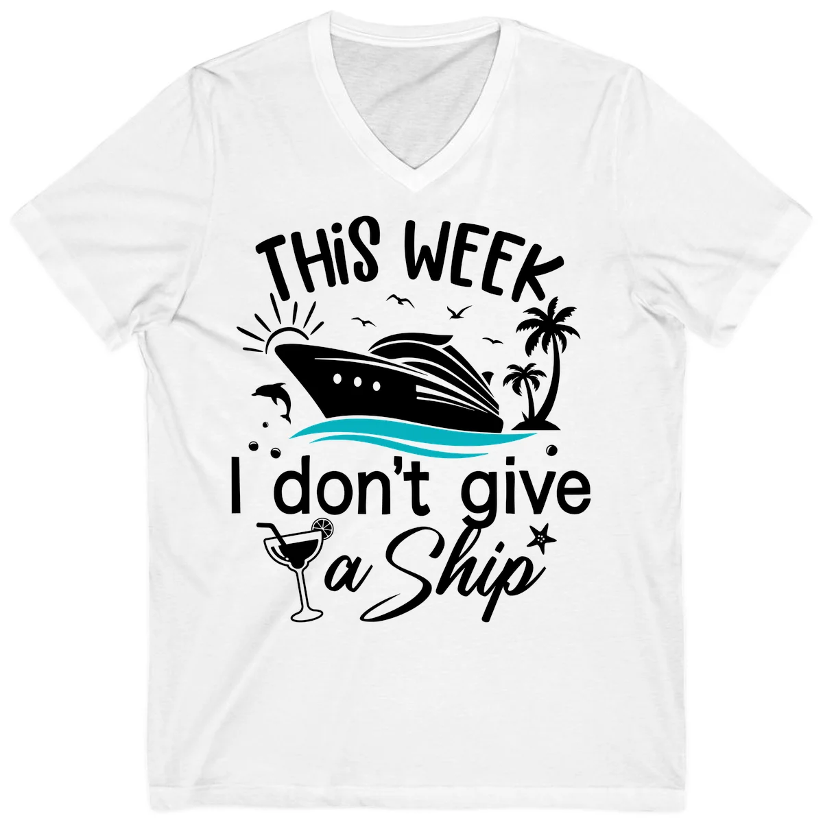 This Week I Don't Give A Ship V-Neck in White