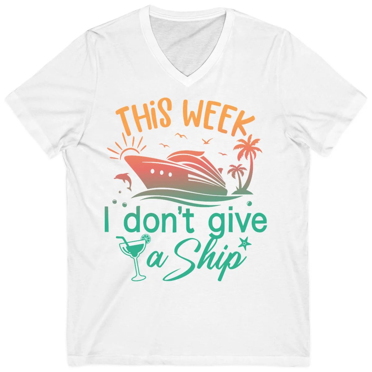 This Week I Don't Give A Ship V-Neck in White