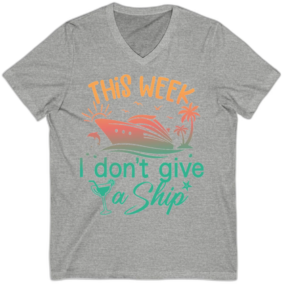 This Week I Don't Give A Ship V-Neck in Athletic Heather