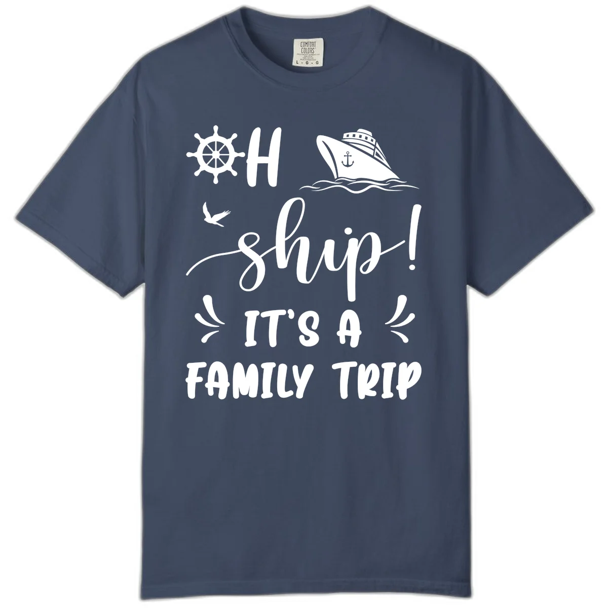 Ahoy Ship It's A Family Trip Comfort Color in Midnight
