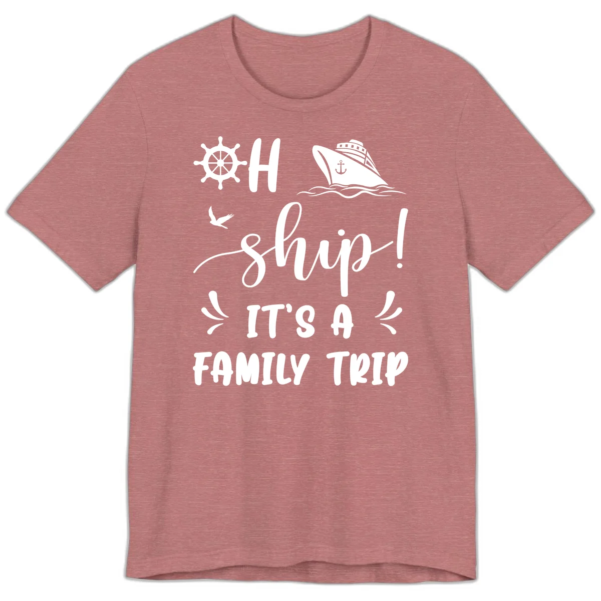 Ahoy Ship It's A Family Trip Premium T-Shirt in Heather Mauve